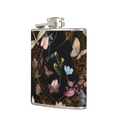 Butterfly Garden Wedding Black Flachmann (Links)