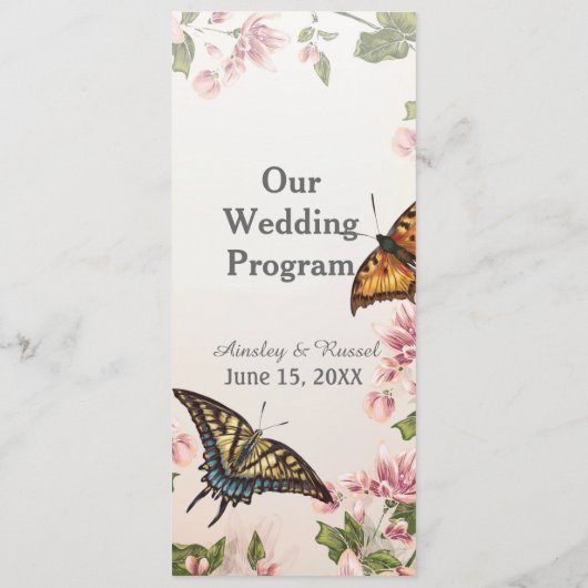 Butterfly Garden Wedding Program Programm (Rückseite)