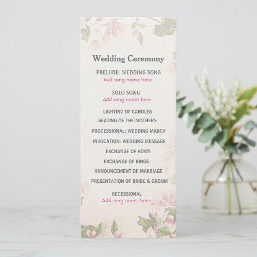 Butterfly Garden Wedding Program Programm (Stehend Vorderseite)