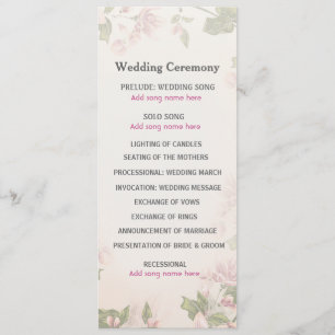 Butterfly Garden Wedding Program Programm