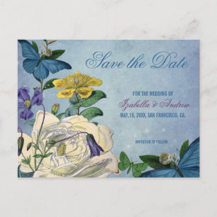 Butterfly Garden Wedding Save the Date Ankündigungspostkarte