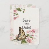 Butterfly Garden Wedding Save the Date Einladung (Vorne/Hinten)