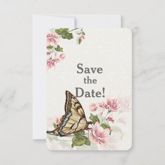 Butterfly Garden Wedding Save the Date Einladung (Vorderseite)