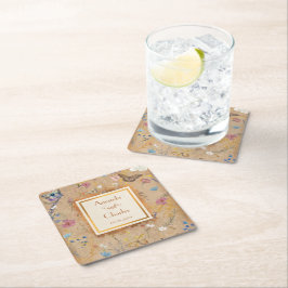 Butterfly Garden Wedding Vintag Rechteckiger Pappuntersetzer