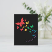 Butterfly-Gay Pride-Longbug farbige Flagge Postkarte (Stehend Vorderseite)
