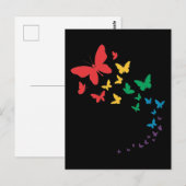 Butterfly-Gay Pride-Longbug farbige Flagge Postkarte (Vorne/Hinten)