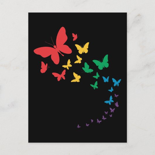 Butterfly-Gay Pride-Longbug farbige Flagge Postkarte (Vorderseite)