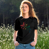 Butterfly-Gay Pride-Longbug farbige Flagge T-Shirt