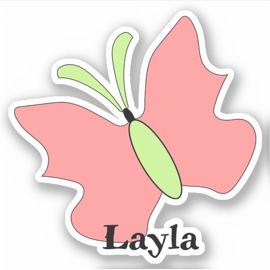 Butterfly Geburtstag Custom Cut Vinyl Aufkleber (Vorderseite)