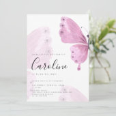 Butterfly-Geburtstag Einladung (Stehend Vorderseite)