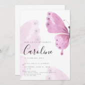 Butterfly-Geburtstag Einladung (Vorne/Hinten)