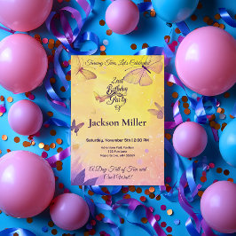 Butterfly Geburtstag mit Adortable Tiger Einladung