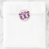 Butterfly Geburtstagsaufkleber Runder Aufkleber (Tasche)
