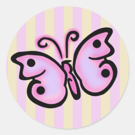 Butterfly Geburtstagsaufkleber Runder Aufkleber (Vorderseite)
