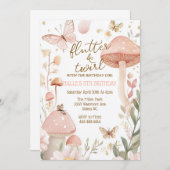Butterfly-Geburtstagseinladung Fairy-Pink-Geburtst Einladung (Vorne/Hinten)