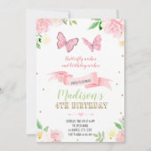 Butterfly-Geburtstagsfeier Einladung (Vorderseite)