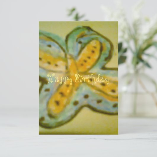 Butterfly-Geburtstagskarte (Stehend Vorderseite)