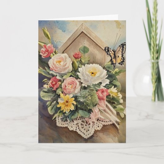 Butterfly Geburtstagskarte Dankeskarte (Vorderseite)