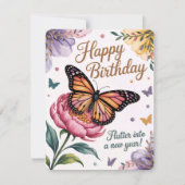 Butterfly Geburtstagskarte Dankeskarte (Vorderseite)