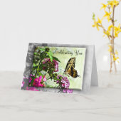 Butterfly Geburtstagskarte Karte (Gelbe Blume)