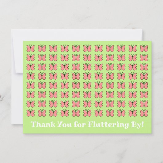 Butterfly Geburtstagsparty Danke Karte (Vorderseite)
