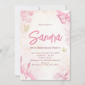 Butterfly Geburtstagsparty Editable Einladung (Vorderseite)