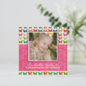 Butterfly Geburtstagsparty Einladung (Stehend Vorderseite)