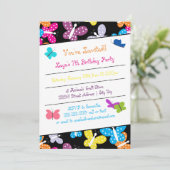 Butterfly Geburtstagsparty - Einladung (Stehend Vorderseite)
