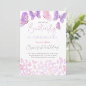 Butterfly Geburtstagsparty Einladung Schmetterling (Stehend Vorderseite)