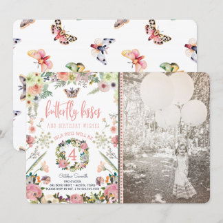 Butterfly Geburtstagsparty Einladungen für ein Mäd
