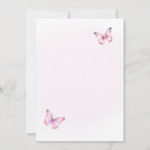 Butterfly Geburtstagsparty lädt rosa Schmetterling Einladung (Rückseite)