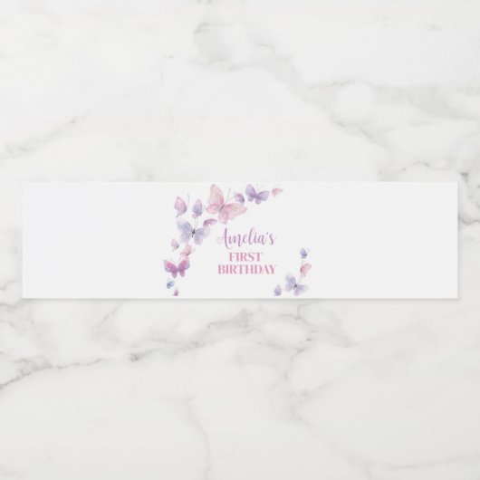 Butterfly Geburtstagswasser-Flaschenetikett Wasserflaschenetikett (Einzelnes Label)