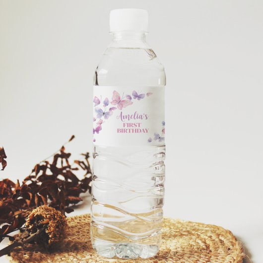 Butterfly Geburtstagswasser-Flaschenetikett Wasserflaschenetikett