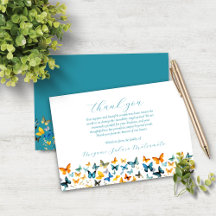 Butterfly-Gedenkkarte - Aquamarin zurück