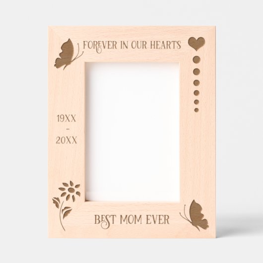 Butterfly-Gedenkmal für immer in unserem Herz-Foto Geätzte Rahmen (Vorderseite)