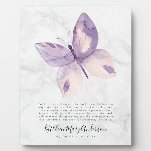 Butterfly-Gedenkstätte Prayer Tribute Plaque Fotoplatte (Vorderseite)