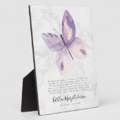 Butterfly-Gedenkstätte Prayer Tribute Plaque Fotoplatte (Seite)