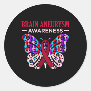 Butterfly Gehirn Aneurysm Awareness Monatsunterstü Runder Aufkleber