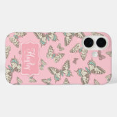 Butterfly gemustert rosa Name Case-Mate iPhone Hülle (Rückseite (Horizontal))