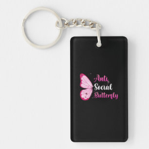 Butterfly-Geschenk Anti Social Butterfly Schlüsselanhänger