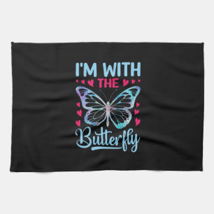 Butterfly-Geschenk Ich bin mit dem Schmetterling Geschirrtuch