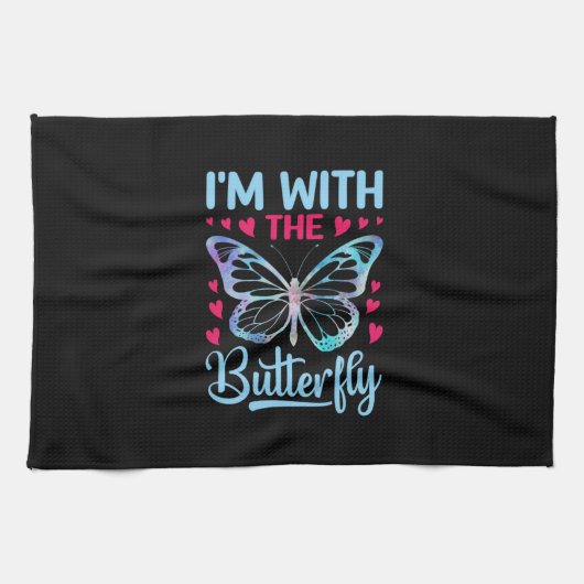 Butterfly-Geschenk | Ich bin mit dem Schmetterling Geschirrtuch (Horizontal)