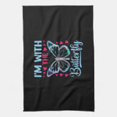Butterfly-Geschenk | Ich bin mit dem Schmetterling Geschirrtuch (Vertikal)