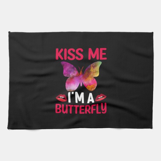 Butterfly-Geschenk | Küss Me I are Butterfly Geschirrtuch (Horizontal)