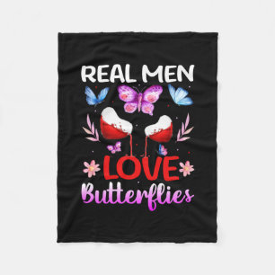 Butterfly-Geschenk Real Men Liebe Schmetterlinge Fleecedecke