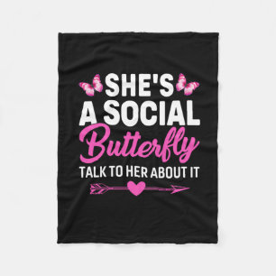 Butterfly-Geschenk Sie ist eine soziale Schmette Fleecedecke