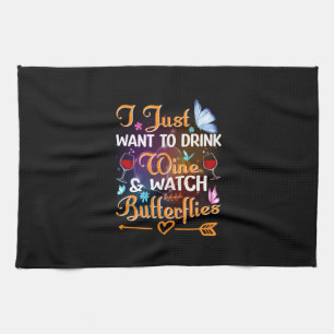 Butterfly-Geschenk Trinkweine Schmetterlinge beo Geschirrtuch