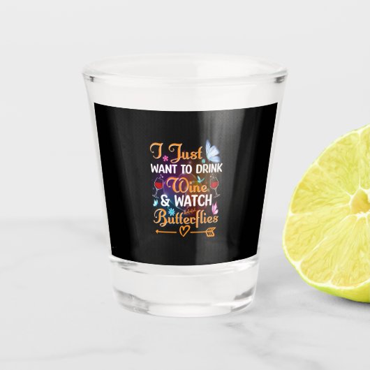 Butterfly-Geschenk | Trinkweine Schmetterlinge beo Schnapsglas (Vorderseite)