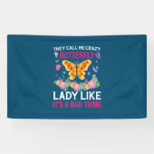 Butterfly Gift | They Call Me Crazy Butterfly Banner (Horizontal)