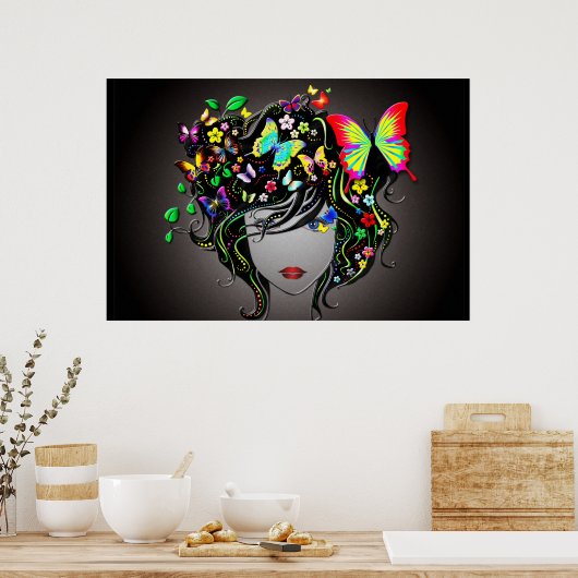 Butterfly Girl 1 Poster (Küche)